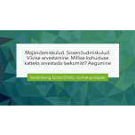 Veebiloeng "Majandamiskulud. Sissenõudmiskulud. Viivise arvestamine. Millise kohustuse katteks arvestada laekumist? Aegumine"